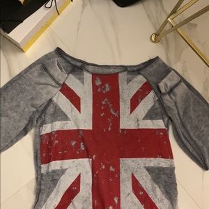 Long sleeve shirt off the shoulder